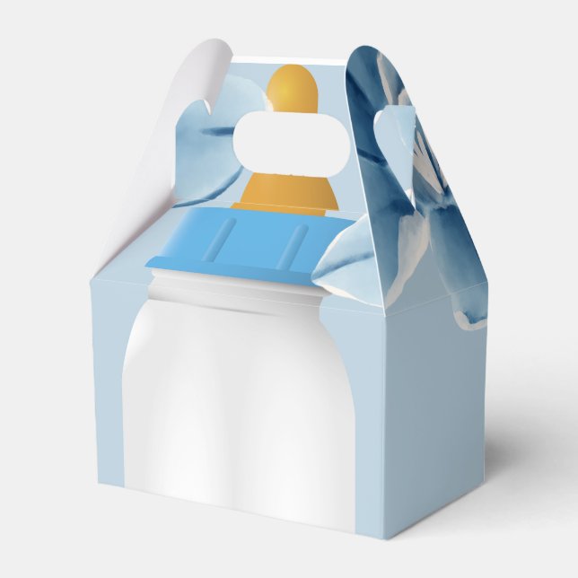 Baby Bottle Baby Shower Favour Boxes Blue (Front Side)
