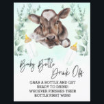Baby Bottle Drink Off Game Shower Cow Calf<br><div class="desc">This design may be personalized in the area provided by changing the photo and/or text. Or it can be customized by clicking Personalize this Template and then choosing the click to customize further option and delete or change the colour of the background, add text, change the text colour or style,...</div>