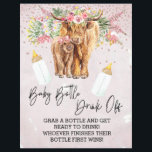 Baby Bottle Drink Off Game Shower Highland Cow<br><div class="desc">This design may be personalized in the area provided by changing the photo and/or text. Or it can be customized by clicking Personalize this Template and then choosing the click to customize further option and delete or change the colour of the background, add text, change the text colour or style,...</div>