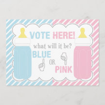 Baby Bottle Gender Reveal Voting Table Sign