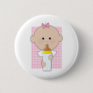 Baby Bottle Girl 2 Inch Round Button