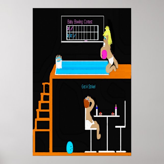 baby bowling poster Poster (Front)