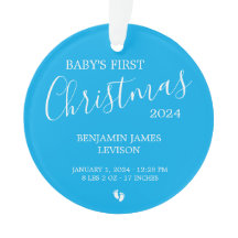 Baby Boy 1st Christmas Acrylic Ornament w/Photo 