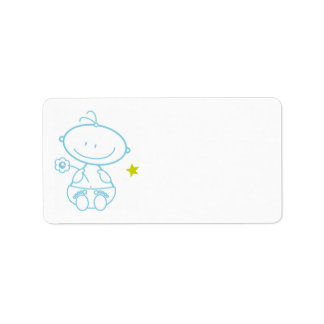 baby boy address sticker