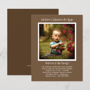 Baby Boy Adoption Party Photo Invitation Modèle