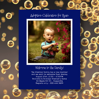 Baby Boy Adoption Party Photo Invitation Modèle