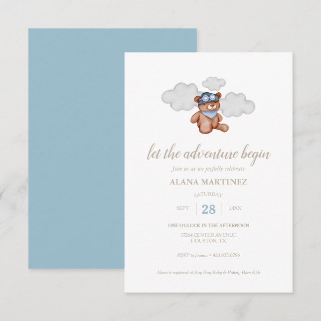 Baby Boy Adventure Baby shower Invitation (Devant / Derrière)