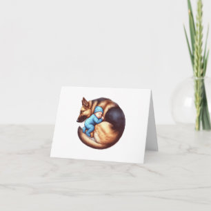 Baby Boy and German Shepherd Note Card