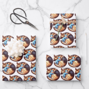 Baby Boy and German Shepherd Wrapping Paper Sheet