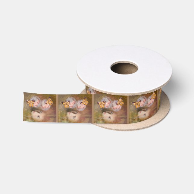 Baby boy and girl twins satin ribbon (Spool)