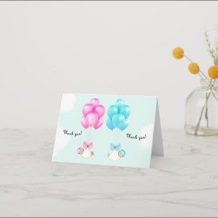 Baby Boy and Girl Twins Thank You Card