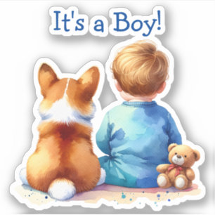 Baby Boy and his Corgi Puppy Baby Shower