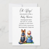 Baby Boy and His German Shepherd Puppy Baby Shower