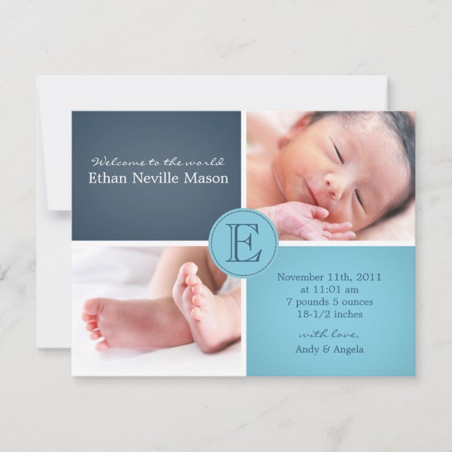 baby BOY announcement card (Front)