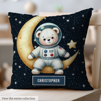 Baby Boy Astronaut Pillow with Personalized Teddy
