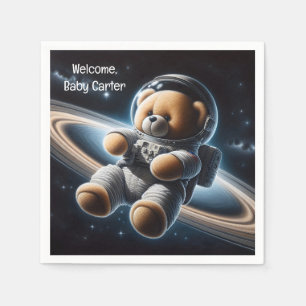 Baby Boy Astronaut Teddy Bear Napkin