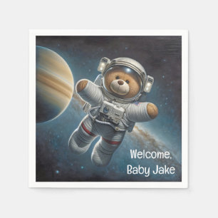 Baby Boy Astronaut Teddy Bear Napkin