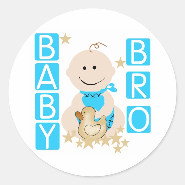 Baby Boy Baby Bro Classic Round Sticker (Front)