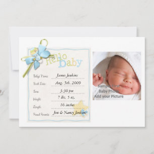 Baby Boy Baby Faire-part Nouveau-né
