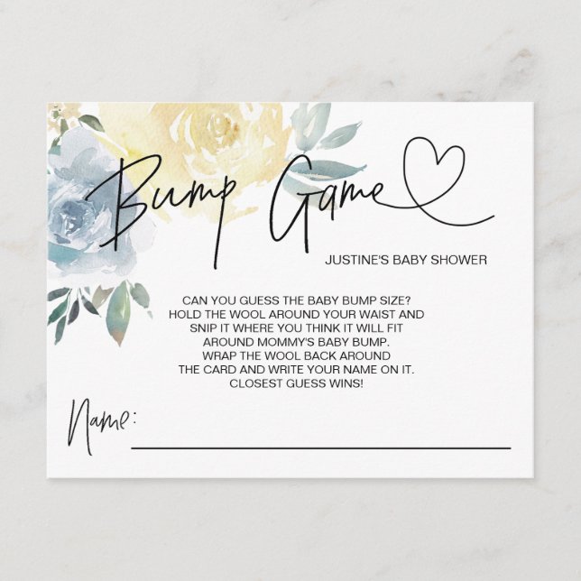 Baby Boy Baby shower Jeu Bump Guess Cartes (Devant)