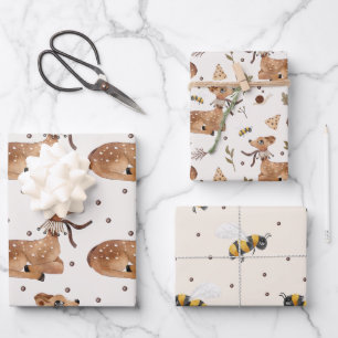 Baby Boy Baby Wild Animal Wrapping Paper Sheet