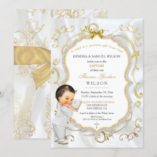 Baby Boy Baptism Communion Christening Bible Invitation