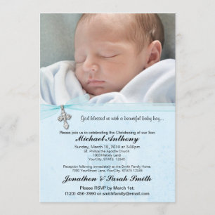Baby Boy Baptism or Christening Invitation