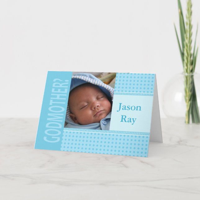 Baby Boy be my Godmère Invitation (Devant)