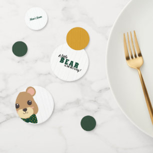 Baby Boy Bear Green & Gold Baby Shower Confetti