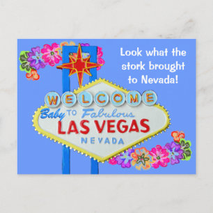 Baby Boy Birth Announcement Las Vegas Postcard