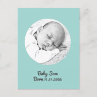 baby boy birth announcement photo and name custom