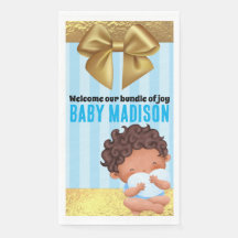 Baby Boy Blue and Gold Babyshower Invitation 
