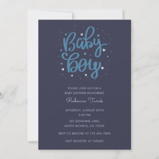 Baby Boy Blue Baby Shower  Invitation