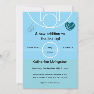 Baby Boy Blue Basketball Baby Shower Invitation