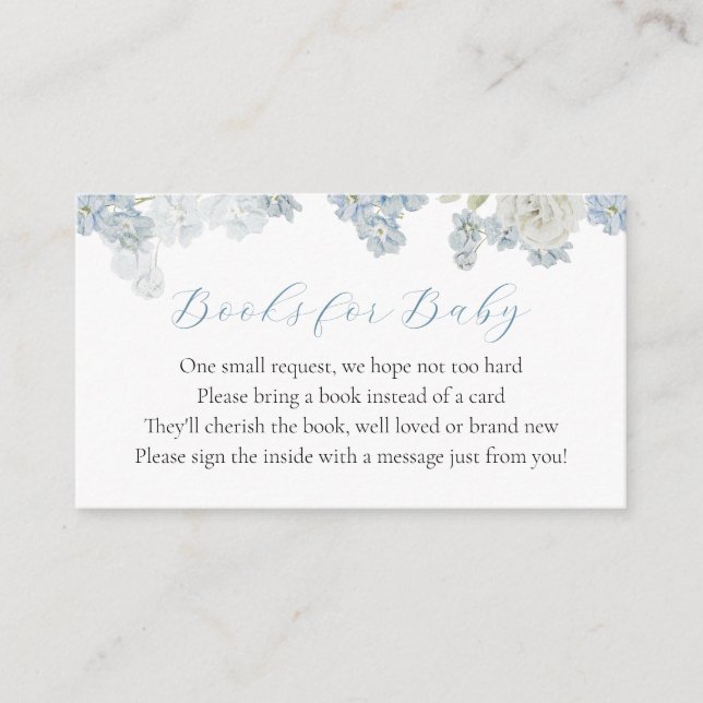 Baby Boy Blue Floral Book Demande Carte de boîtier (Devant)