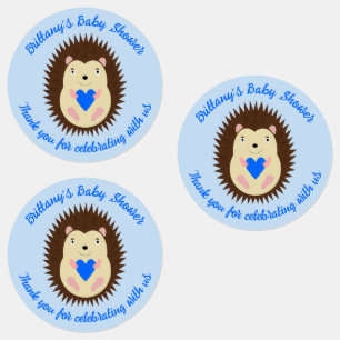Baby Boy Blue Heart Hedgehog Baby Shower