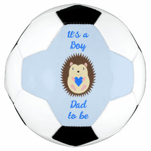 Baby Boy Blue Heart Hedgehog Gender Reveal Soccer Ball