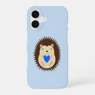 Baby Boy Blue Heart Hedgehog iPhone 16 Case