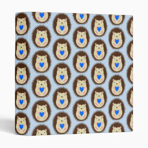 Baby Boy Blue Heart Hedgehog Patterned Binder