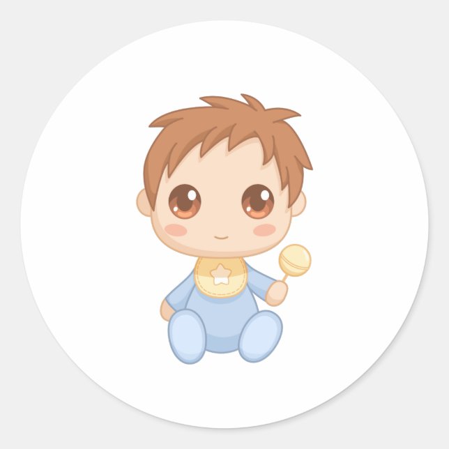 Baby Boy Blue Jumpsuit Classic Round Sticker (Front)