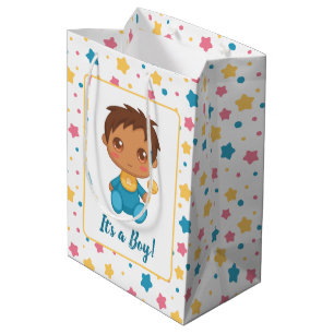 Baby Boy Blue Jumpsuit Dark Medium Gift Bag
