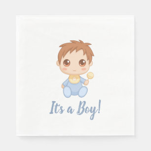 Baby Boy Blue Jumpsuit Napkin