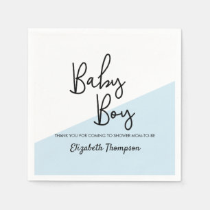 Baby Boy blue Personalized Baby Shower Napkin