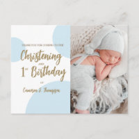 Baby Boy Blue Photo Christening and 1st birthday