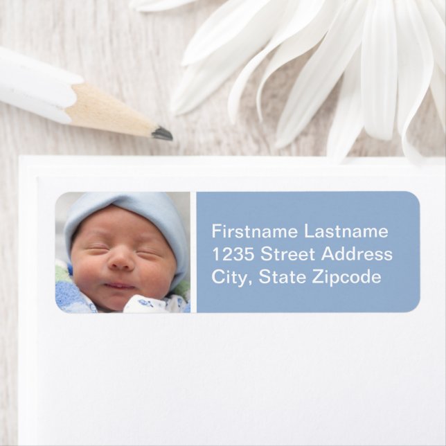 Baby Boy Blue Photo Return Address (Insitu)