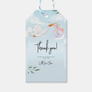Baby Boy Blue Stork Boho Baby Shower Invitation Gift Tags