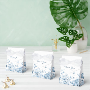 Baby Boy Blue Watercolor Florals Tent Favour Box