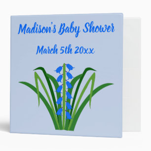 Baby Boy Bluebell Flowers Spring Baby Shower Binder