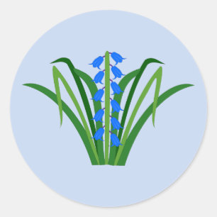Baby Boy Bluebell Flowers Spring Classic Round Sticker