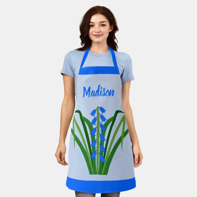 Baby Boy Bluebell Flowers Spring Custom Apron (Worn)
